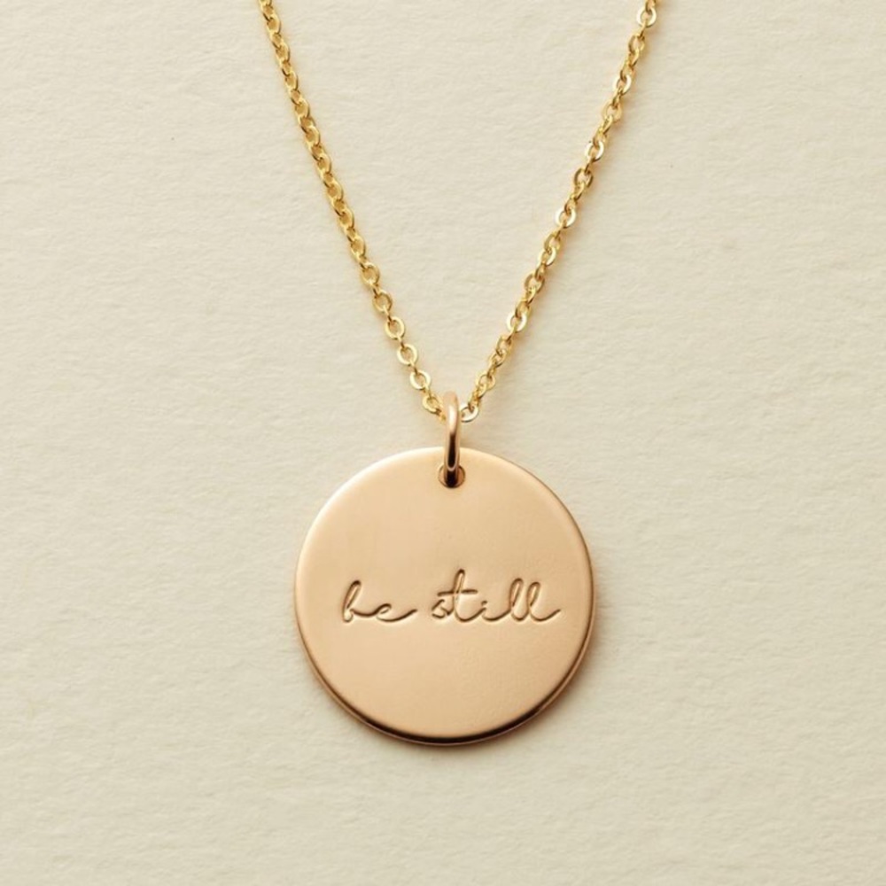 Be Still Self-Care Mantra Peace Charm Necklace - Picture 7 of 15